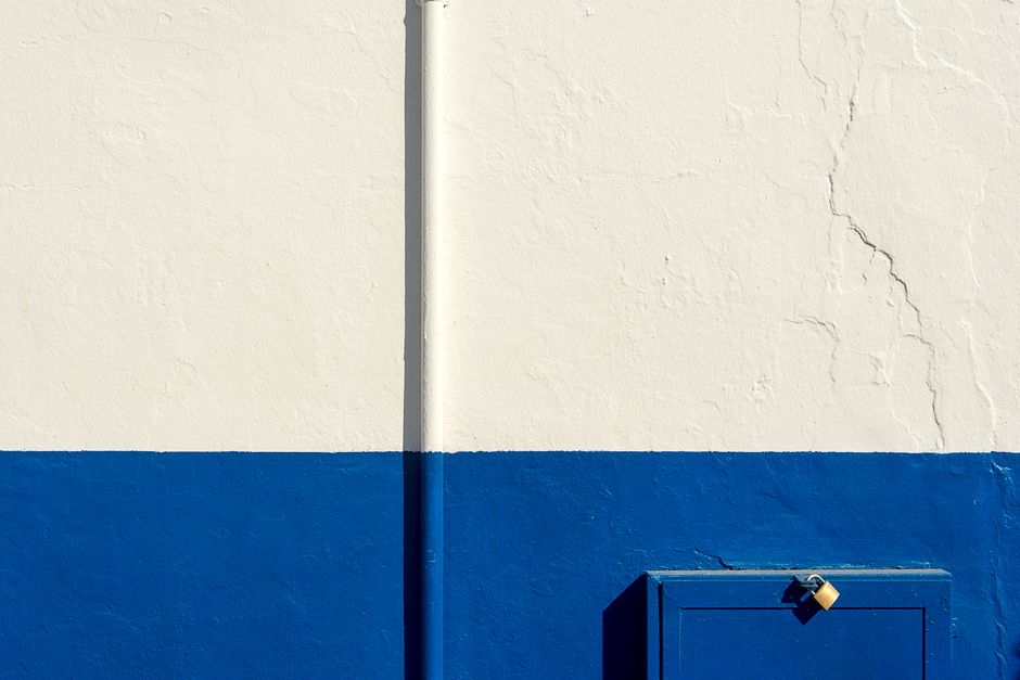 Exterior wall painted a warm yellow